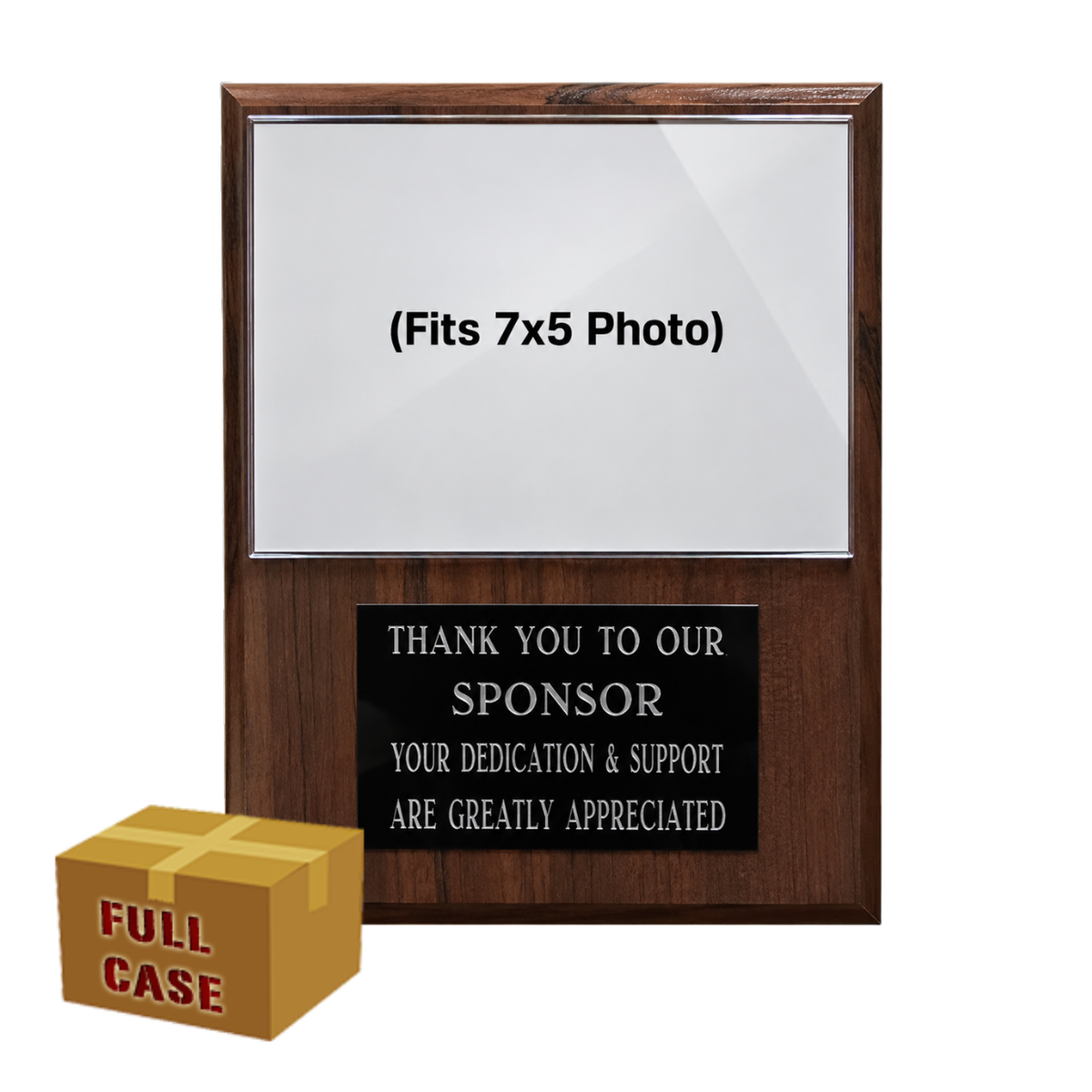 Deluxe 8x10 Appreciation Plaque with Acrylic Slip in Photo Pocket - Case of 20