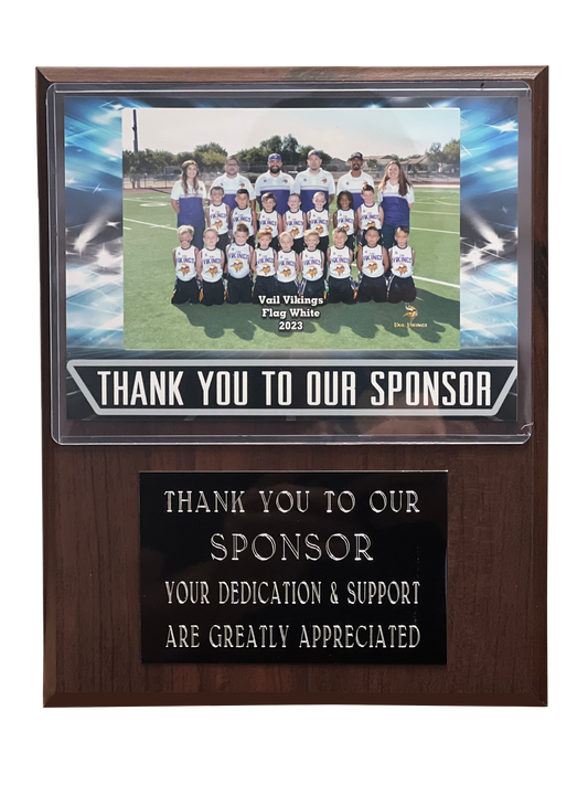Deluxe 8x10 Sponsor Plaque with Slip in Photo Pocket - Case of 20